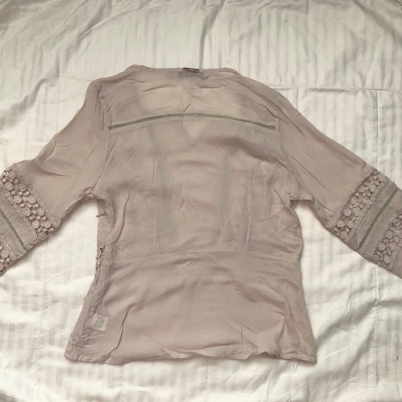 Dusty Pink Boho Peasant Top - Picture 2 of 4